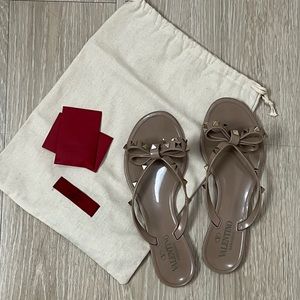 Valentino Rockstud Jelly Thong Sandals
